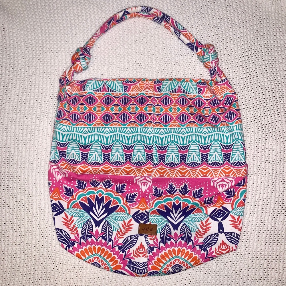 Aeropostale Tropical Print Canvas Tote Bag